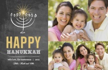 Black Chalkboard Hanukkah Card