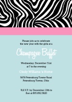 Zebra Stripes New Years Party Invitation