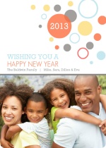 Bubbly Blue and Gray New Years Photo Card