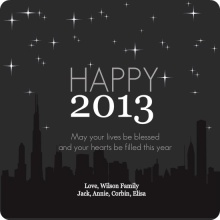 City Skyline New Years Greeting Card