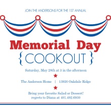 Waving Flags Memorial Day Invitation