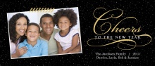 Gold and Black Elegant Shine New Years Photo Card