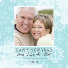 Snow Flurries New Years Photo Card