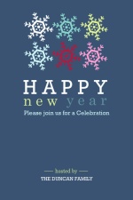 Dancing Snowflakes New Years Party Invitation