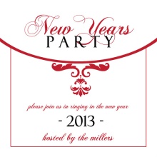 Elegant Red and White New Years Party Invites