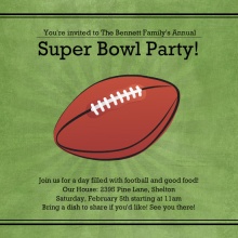 Green Linen Super Bowl Party Invitation