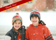 Red Ribbon Photo Thank You Card