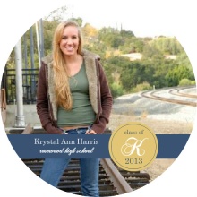 Graduation Announcement Monogram Gold 