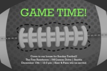 Neon Game Time Football Party Invitation