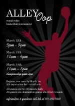 Alley Oop Radiant Silhouette Basketball Invitation