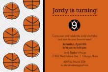 Black and Orange Sketch  Basketball Invitation