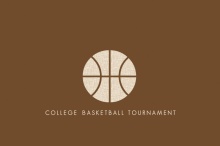 Brown and Burlap Silhouette Basketball Invitation