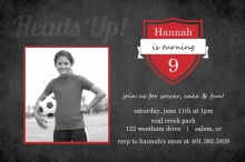 Red and Grunge Soccer Party Invitation