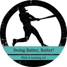 Silhouette Baseball Turquoise and Black Birthday Party Invitation