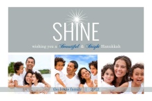 Silver and Blue Shining Star Hanukkah Card