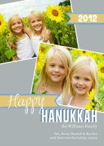 Blue and Yellow Hanukkah Photo Card