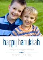 Simple Blue and Gray Hanukkah Card
