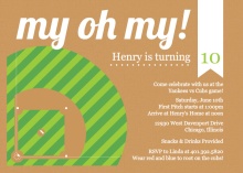 Green and Brown Diamond Baseball Party Invitation