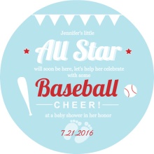 Blue Banner Baseball Baby Shower Invitation