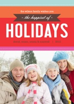 Colorful and Bright Modern Holiday Photo Card