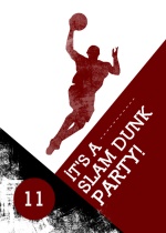 Red Basketball Birthday Party Invitation