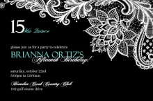 Elegant Floral Lace Quinceanera Invitation