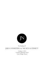Black and White Monogram  Wedding Program