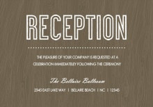 Wood Grain Rustic  Reception Enclosure Card