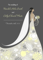 Floral Silhouette  Wedding Program
