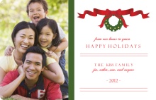 Green Wreath Holiday Photo Card