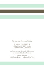 Mint and Brown Soft Stripes  Wedding Program