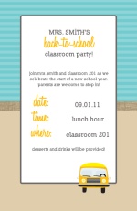 Teacher Yellow School Bus  Back To School Invitation
