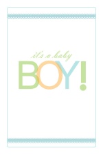 Colorful It's A Boy Baby Announcement