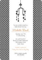 Elegant Black Dots with Mobile Boy Baby Shower Invite
