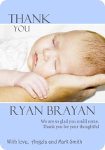 Light Blue Photo Baby Thank You Card