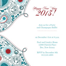 Paisley New Years Party Invitation