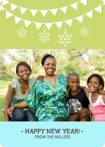 Soft Green and Blue Happy New Year Banner Photo Card