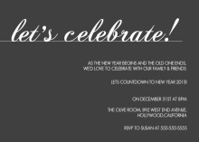 Platinum New Years Party Invitation