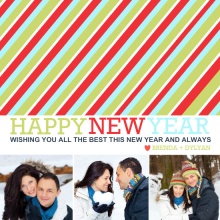 Bold Stripes Happy New Year Photo Card