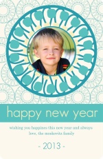 Bright and Blue New Year's Photo Card
