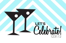 Martini Glasses New Years Cheers Party Invite