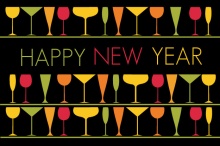 Colorful Cocktails New Years Party Invitation