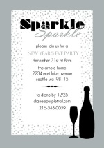 Gray Sparkle New Years Party Invitation