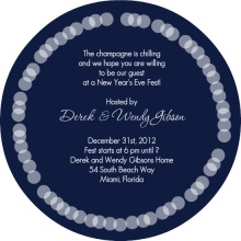 Midnight Blue New Years Party Invitation