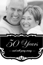 Black and White Vintage  50th Anniversary Party Invitation
