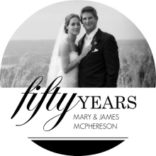 Black and White Circle 50th Anniversary Party Invitation