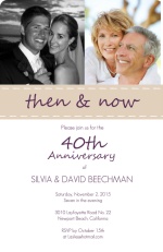 Casual Purple and White Wedding Anniversary Party Invitation