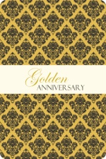 Gold and Black Damask Anniversary Party Invitation