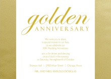 Shimmering Golden  50th Anniversary Party Invitation