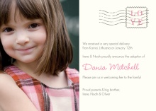 Mail Special Delivery Photo Adoption Announcement